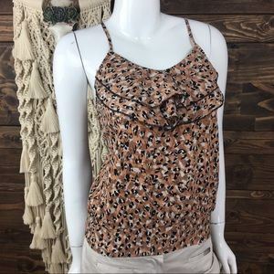 Charlotte Russe | Cheetah Ruffle Smocked‎ Tank Top